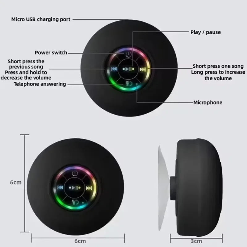 Waterproof Bluetooth Suction Speaker