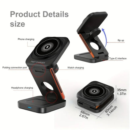 3-in-1 Magnetic Wireless Charging Station