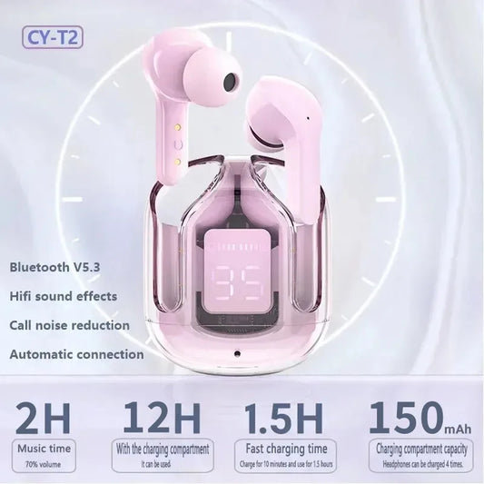 Wireless Bluetooth Earphones Clear Case